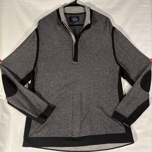 Nat Nast Cashmere Blend Sweater Men's Large Gray Quarter-Zip Pullover Luxury